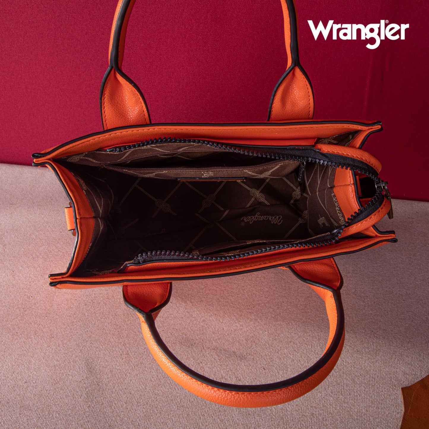 Wrangler Top Handle Handbags Tote Bag for Women Satchel Bag Shoulder Bag Purse for Women with Crossbody Strap LG-WG70-8120DOR