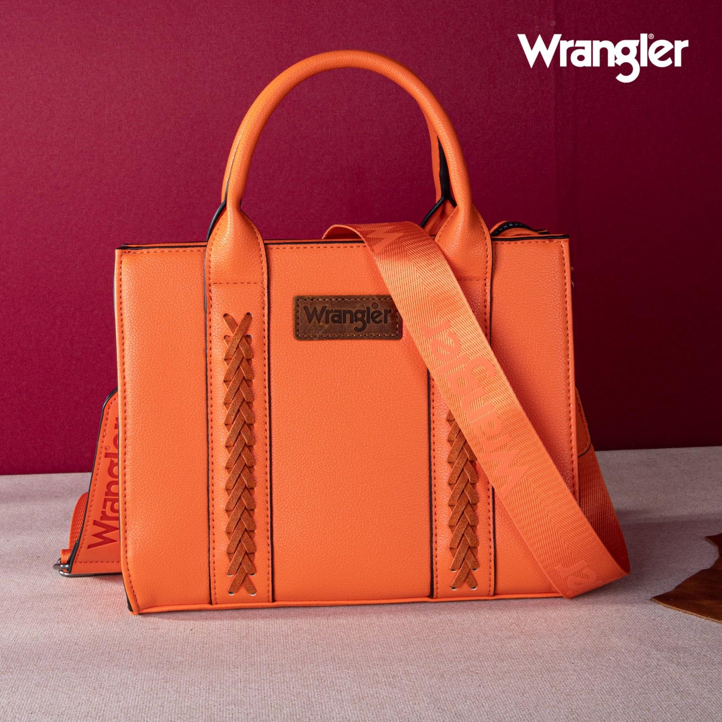 Wrangler Top Handle Handbags Tote Bag for Women Satchel Bag Shoulder Bag Purse for Women with Crossbody Strap LG-WG70-8120DOR